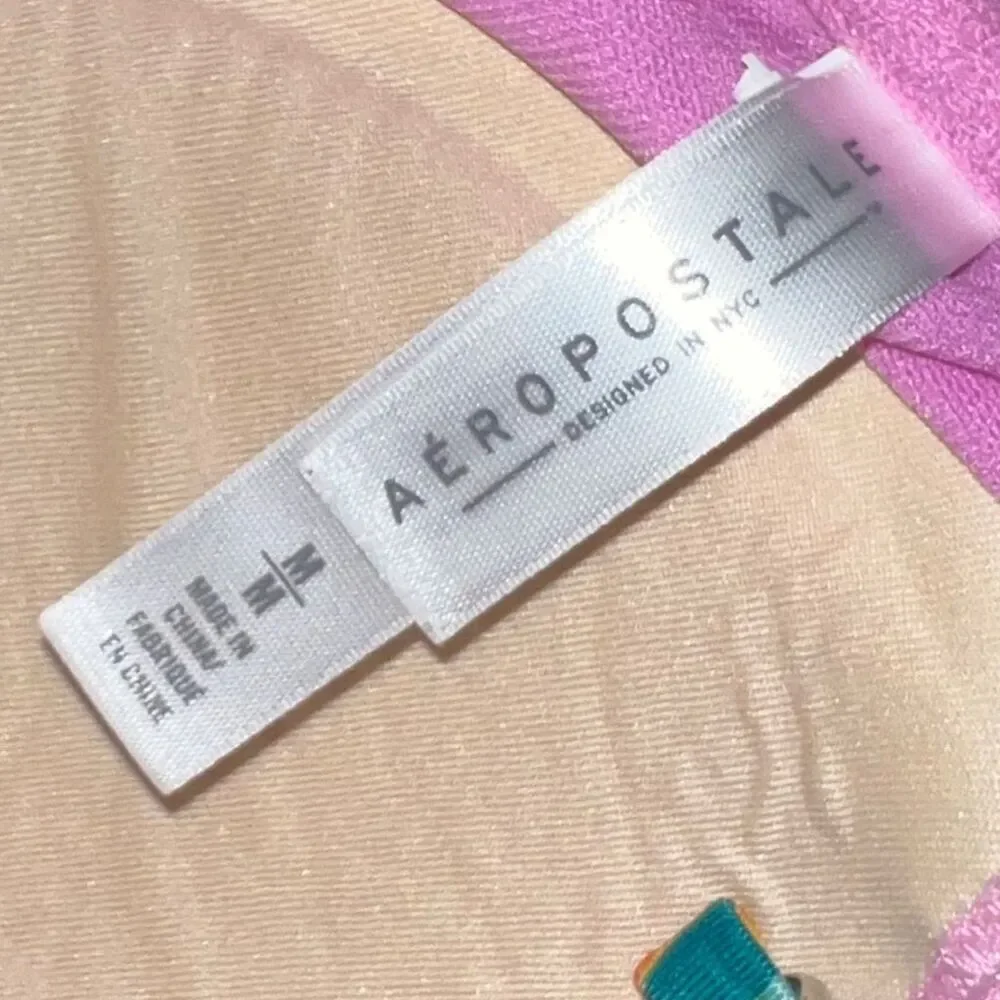 Aeropostale Tropical Print Adjustable Strap Bikini Top Size Medium - Picture 7 of 7